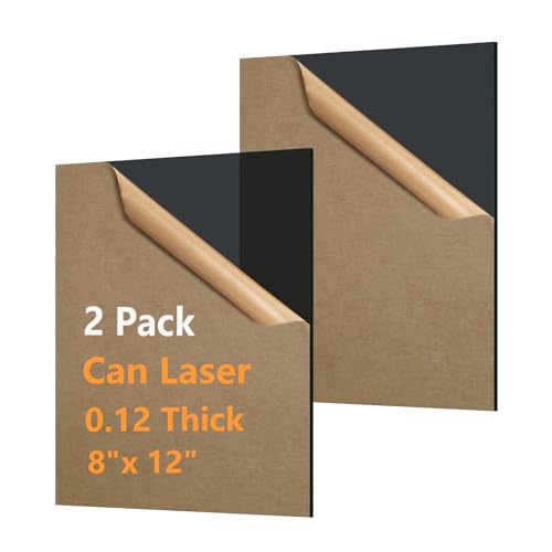 8×12In Clear Black Acrylic Sheet for Laser Cutting 3mm Thick Hard Laser Acrylic Sheet Black Pastic Sheet for Home Decor Sign (24 Sq Ft)