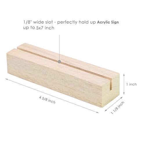 20 Pack Oak Wood Sign Holders for Acrylic (20 Count)