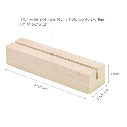 20 Pack Oak Wood Sign Holders for Acrylic (20 Count)