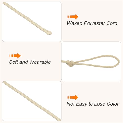 Waxed Cord 0.45mm Waxed Thread 87 Yard Wax String Leather Cord for Bracelet Making