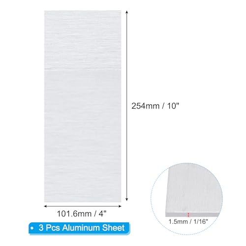 6061 T651 Aluminum Sheet Metal 4 x 10 x 1 (3 Count)