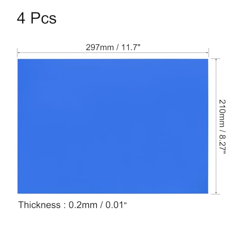 4Pcs A4 Gel Light Lighting Filter Overlay Transparent Color Correction Plastic Vinyl PVC Sheets Photography Television Dark Blue (4 Count)