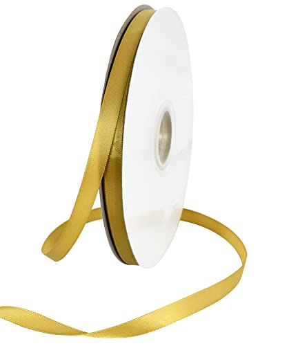 100yds 3 8 Inch Dark Gold Satin Ribbon for Craft Gifts Wrapping