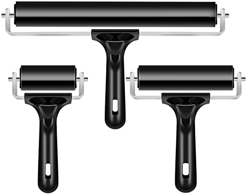 3 Pack Brayer Rollers for Crafting Vinyl Rubber Roller Brayers