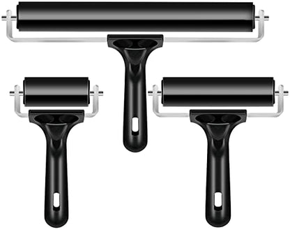 3 Pack Brayer Rollers for Crafting Vinyl Rubber Roller Brayers