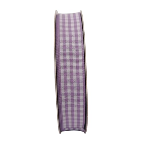 Purple Gingham Plaid Checked Ribbon 25 Yards Each Roll 100% Polyester (75 Foot)