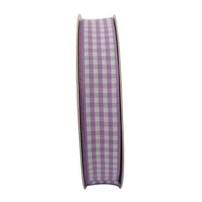 Purple Gingham Plaid Checked Ribbon 25 Yards Each Roll 100% Polyester (75 Foot)