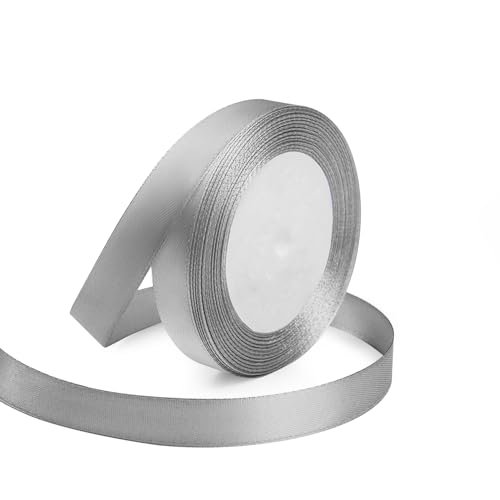 5 8" x 25 Yards Silvery Satin Ribbon Crafts Gift Wrapping