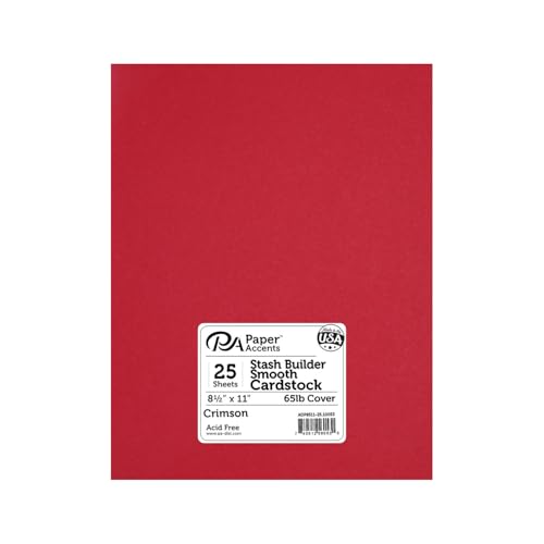 PA Paper Accents Stash Builder Cardstock 8.5" x 11" Crimson
