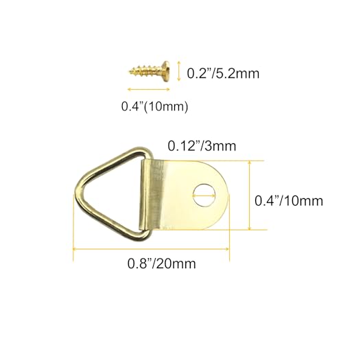 100 Pack Small Metal Triangle Ring Picture Hangers (100 Count)