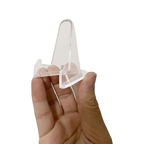 36 PCS Acrylic Display Holder Clear Display Easel Stands for Coins Capsules Phone Medals Stones Cards (36 Count)