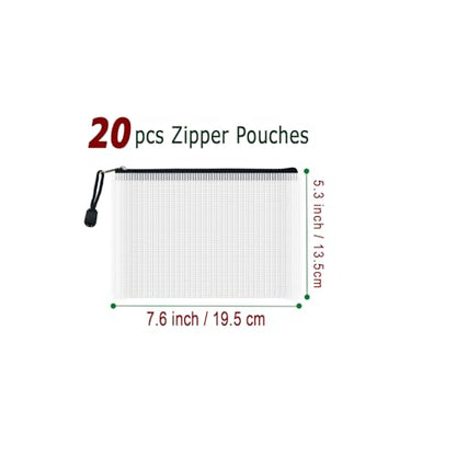 20pcs Mesh Zipper Pouch Bags (20 Count)