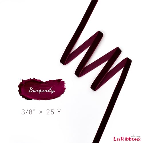 Burgundy Thin Velvet Ribbon