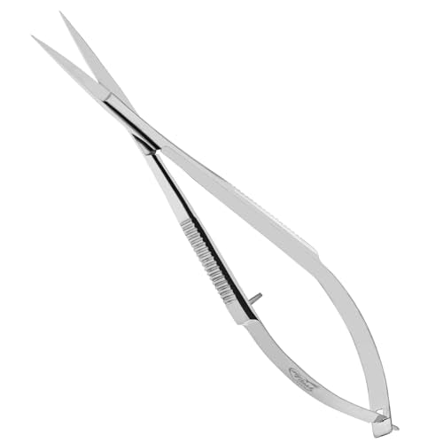 Cross Edge Spring Scissors 5 Inch straight Stainless Steel Precision Eyebrow & Eyelash Shaping & Trimming Scissor