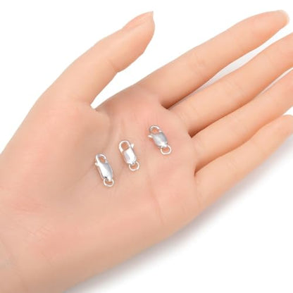 2pcs Adabele Real Sterling Silver 14mm Italian Rectangle Lobster Clasps (2 Count)
