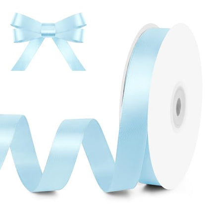 5 8" x 50 Yards Baby Blue Satin Ribbon Crafts Gift Wrapping