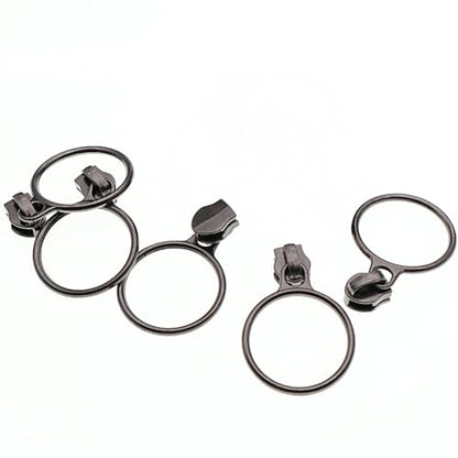 5 Black Nickel Metallic Nylon Coil Teeth Zippers by the Yard Bulk 10 Yards Black Zipper Tape with 25pcs Black Nickel Ring Pull Sliders for DIY Sewing Tailor Craft Bag