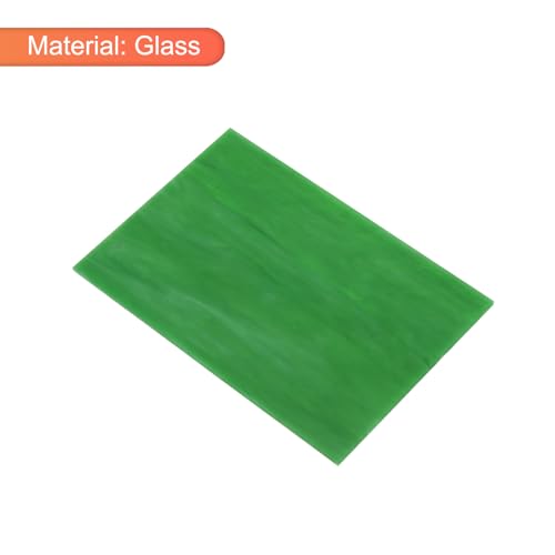2 Pcs Stained Glass Sheet Mosaic Tile 7.9 Inch x 5.9 Inch Bright Green Stained Glass Sheets for Crafts DIY Art Project