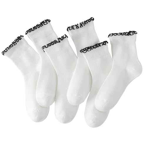 6 Pairs of Ruffle Socks Women (12 count)