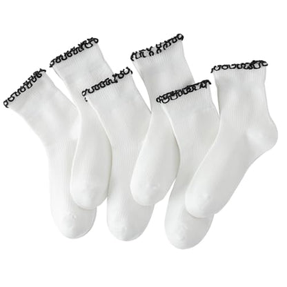 6 Pairs of Ruffle Socks Women (12 count)