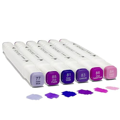 6 Colors Purple Pink Alcohol Markers Set (6 Count)