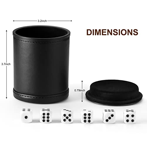 Felt Lined Dice Cup PU Leather Set