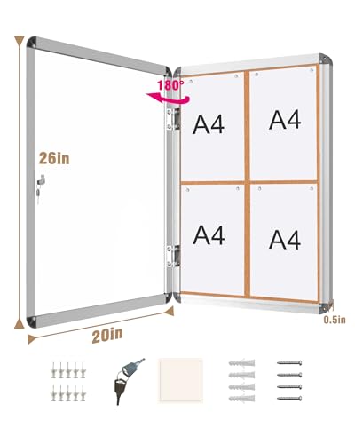 26"x20" Enclosed Bulletin Board