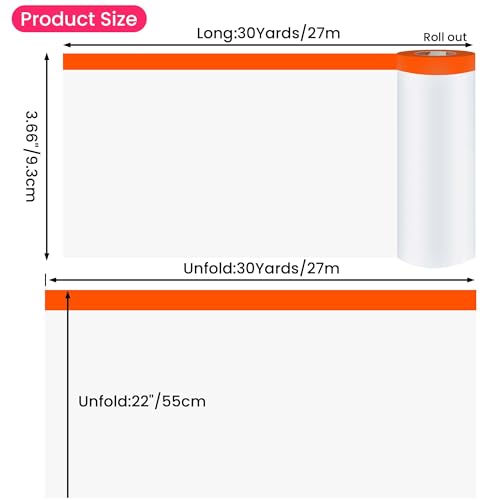 Pre Taped Masking Film with Dispenser (3 Count)