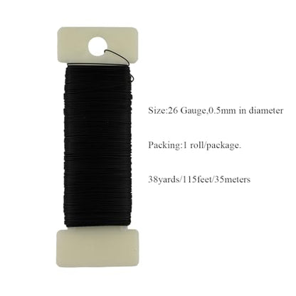 26Gauge Black Metal Floral Wire