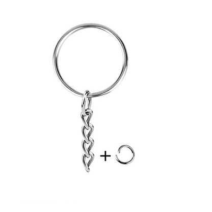 100PCS Split Key Ring Kit with Chains & Jump Rings (100 Count)