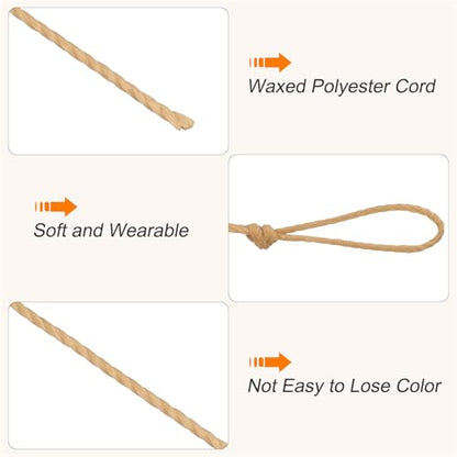Waxed Cord 0.45mm Waxed Thread 87 Yard Wax String Leather Cord for Bracelet Making
