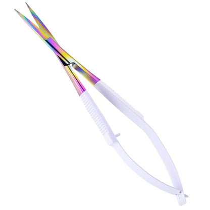 Cross Edge Spring Scissors 5 Inch straight Stainless