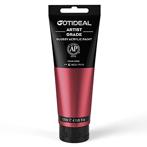Metallic Acrylic Paint Pearl Rose Red Tubes (4.1 Fl Oz)