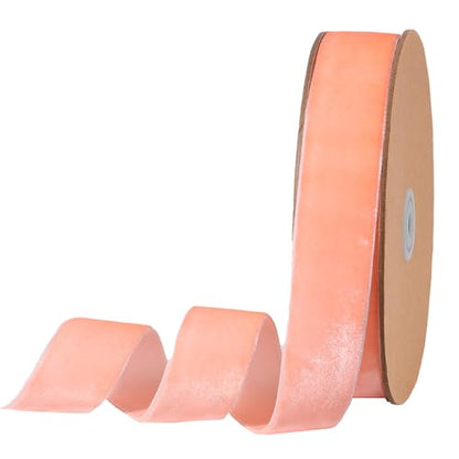 Peach Pink Velvet Ribbon