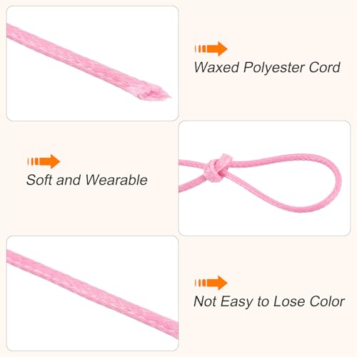 Waxed Cord 1.2mm Waxed Polyester Cord 175 Yard Wax String for Bracelet Making