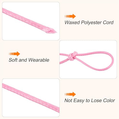 Waxed Cord 1.5mm Waxed Polyester Cord 175 Yard Wax String for Bracelet Making