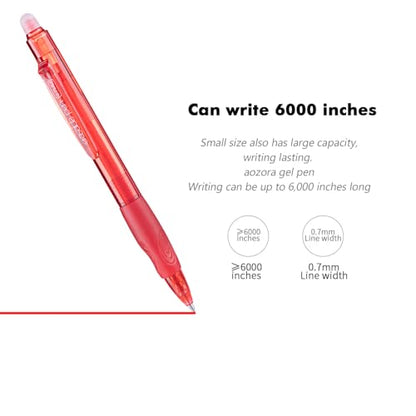 Erasable Pens Click Fine Point 0.7 mm Retractable Erasable Gel Pens for Completing Sudoku and Crossword Puzzles 12 Pack (12 Count)