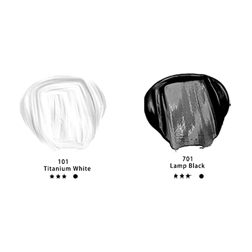 Titanium White and Lamp Black Acrylic Paint 120ml (8.1 Fl Oz)
