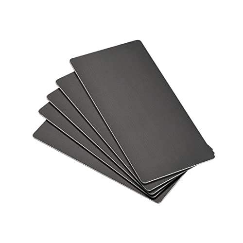 Blank Metal Card 100x50x1mm Anodized Aluminum Plate for DIY Laser Printing Engraving Black 5 Pcs (5 Count)