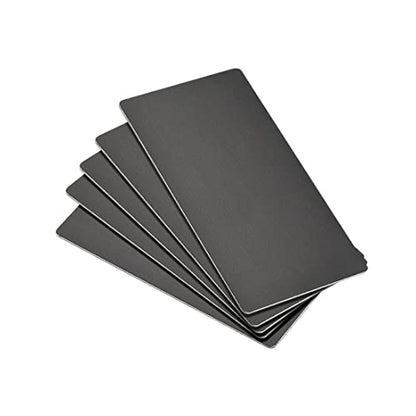 Blank Metal Card 100x50x1mm Anodized Aluminum Plate for DIY Laser Printing Engraving Black 5 Pcs (5 Count)