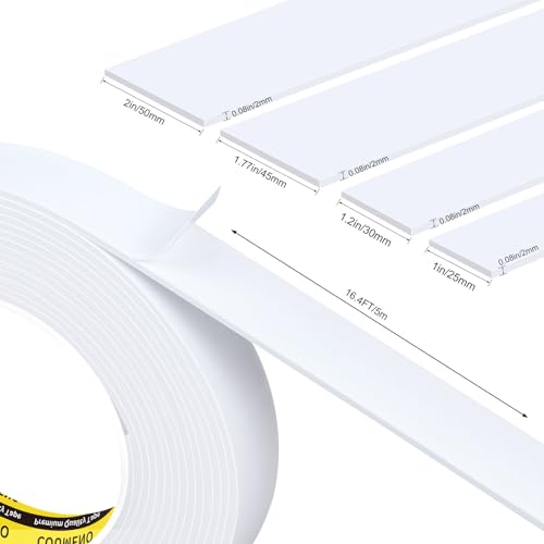 White Foam Tape Weather Stripping Sealing Sponge (16.4 Foot)