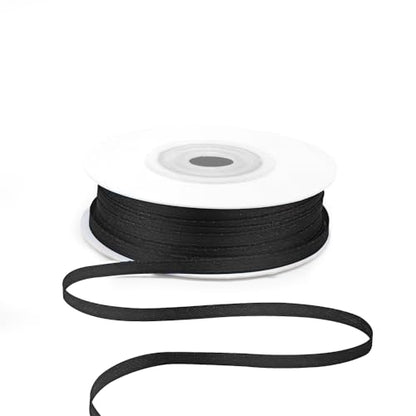 1 8" x 50 Yards Black Satin Ribbon Crafts Gift Wrapping