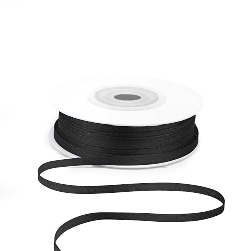 1 8" x 50 Yards Black Satin Ribbon Crafts Gift Wrapping