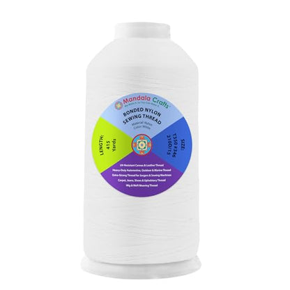 Size 346 210D T350 White Bonded Nylon Thread