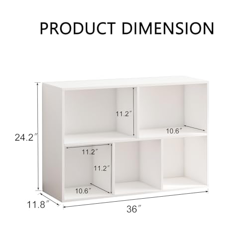 Wooden 5 Cube Storage Organizer with Closed Back Panel