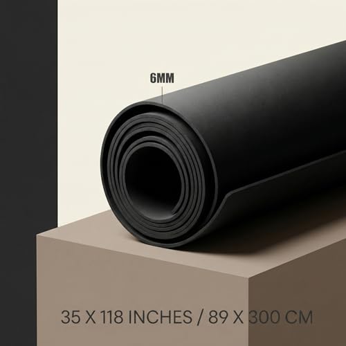 35 x 118 Inch Large Eva Foam Sheet Black Eva Foam Cosplay Foam Padding Thick Roll Non Slip for Costumes Armor DIY Craft Projects