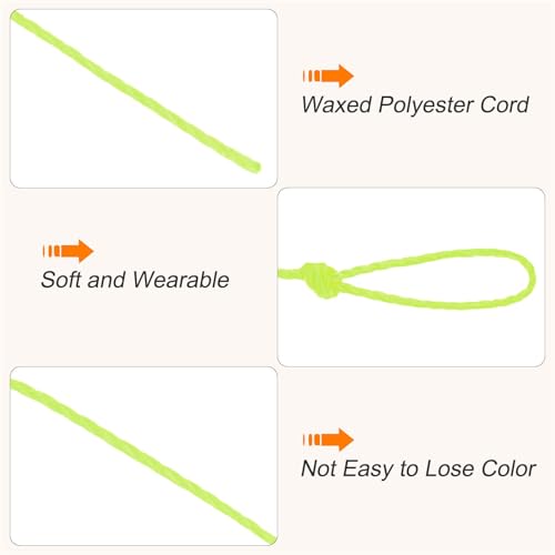 Waxed Cord 0.45mm Waxed Thread 87 Yard Wax String Leather Cord for Bracelet Making