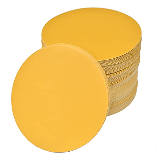 6-Inch No-Hole Hook and Loop Gold Sanding Discs 600-Grit, 100-Pack (100 Count)