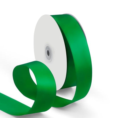 1-1/2 Inch 100 Yards Satin Ribbon Green, Solid Color Fabric Ribbon for Gift Wrapping, Wedding, Polyester Gift Ribbon for Birthday Party Decoration, Craft, Hair, Floral, Sewing (300 Foot)