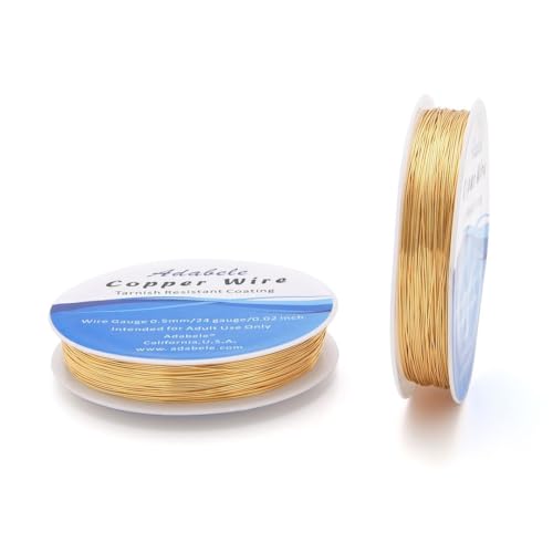 147 Feet Tarnish Resistant Gold Jewelry Copper Wire 0.5mm